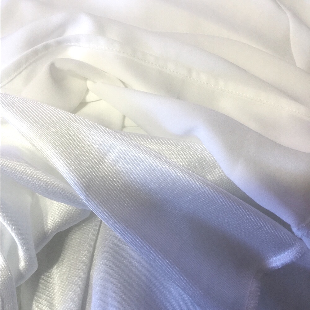 ❌DONATED❌Ivory White High Low Lined V-neck Dress - Picture 7 of 9